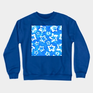 Blue Tie Dye Stars Crewneck Sweatshirt